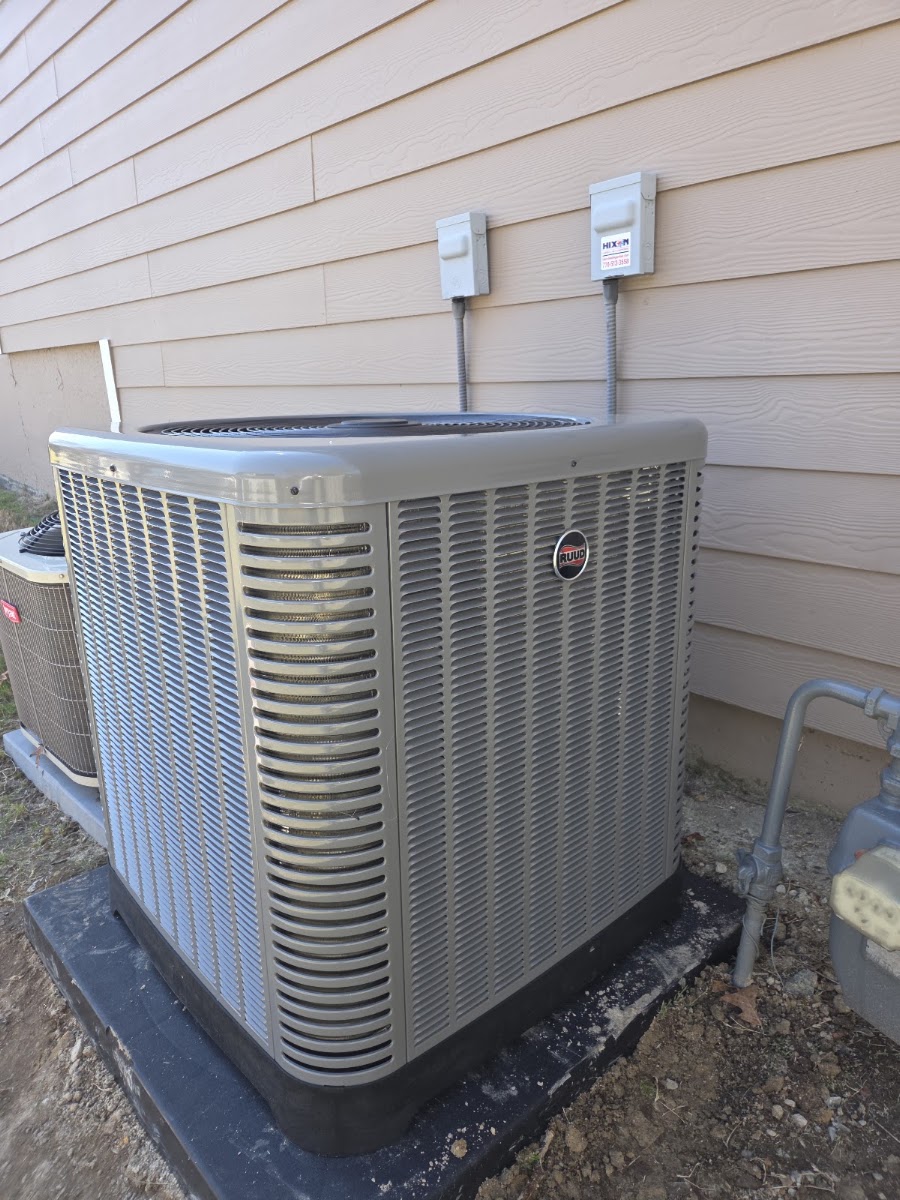 A real Hixon condenser installation completed for a Lawrenceville-area homeowner