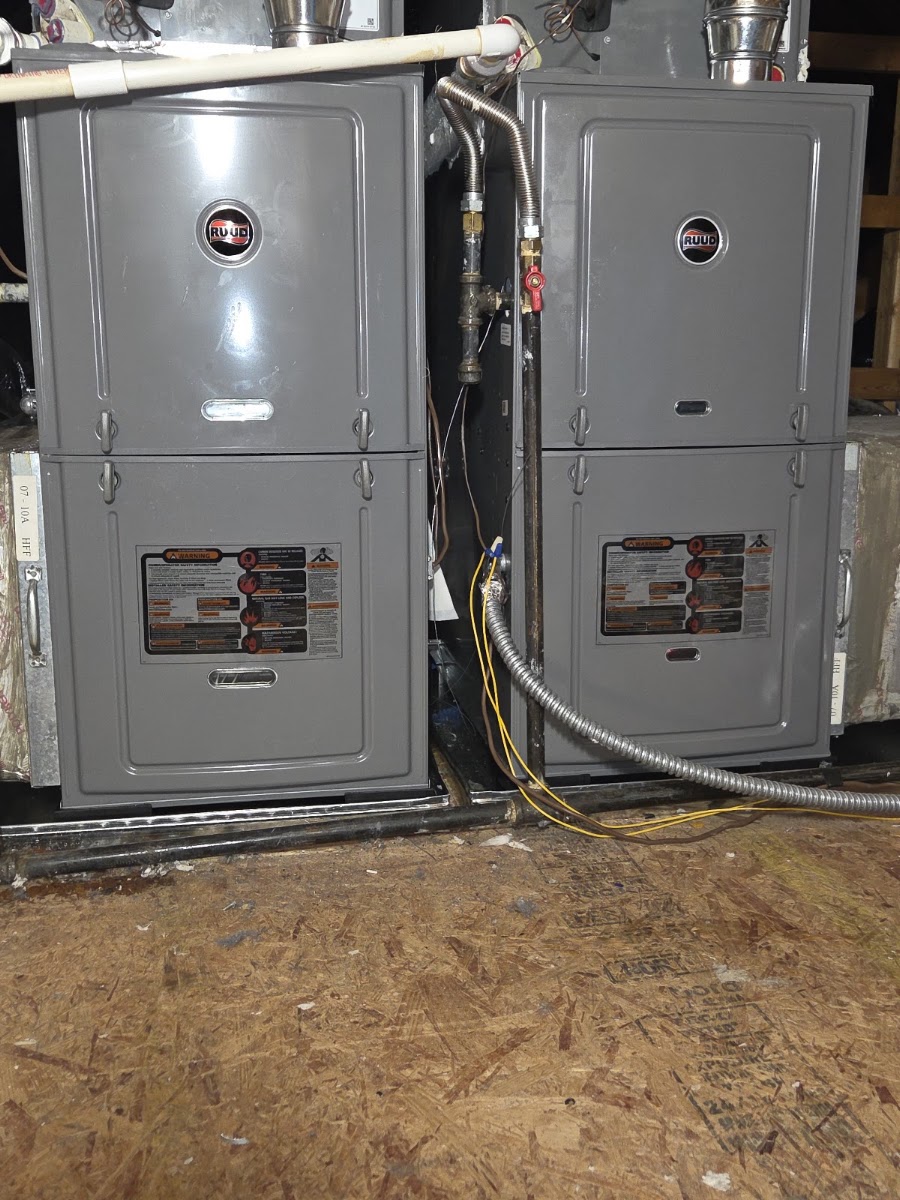 Twin gas furnaces installed by Hixon for a Lawrenceville-area home